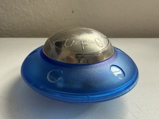 Vintage UFO Flying Saucer Table Lighter Blue Acrylic Space Age Alien Untested picture