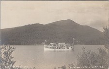Blue Mountain Lake New York NY 1900s Steamboat Adirondacks RPPC Postcard picture