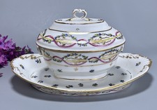 18thC Vieux Paris Porcelain Sauce Tureen 10.5” Sevres Style Garlands France picture
