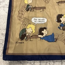 VINTAGE 1950,1951 Peanuts Scarf United Feature Charlie Brown Snoopy music52