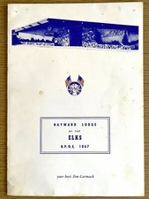 1950s B.P.O.E. Elks Hayward Lodge No. 1867 Vintage Dinner Wine List California picture