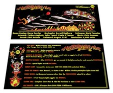 Williams Hurricane Pinball Custom Apron Instruction Cards picture