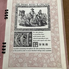 VINTAGE DRAKE HOTEL CHICAGO WINE LIST picture