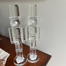 12.5” TALL TAHARI HOME CRYSTAL NUTCRACKER  CHRISTMAS HOLIDAY DECOR Set Of 2 picture