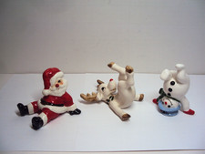 Vintage 1970's Fitz & Floyd Tumbling Santa & Reindeer & Snowman Excellent Cond. picture
