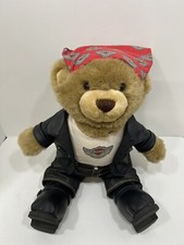 Harley Davidson Motorcycle Biker Teddy Bear Brown Plush Stuffed Animal Toy 2003 picture
