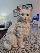Vintage # 2203 White Persian Kitty Cat BLUE EYES Ceramic Figurine LEFTON ? picture