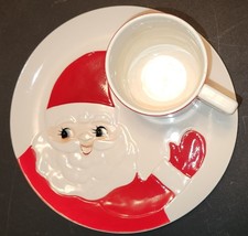 Vintage 1962 Holt Howard Santa Milk & Cookies Plate Mug Set picture