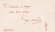 Leslie Charteris-RARE Vintage Signed Index Card (Author & Screenwriter 