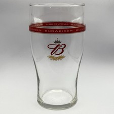 Vintage Budweiser Beer Glass Tumbler Gold Crown & Eagle Red ring  6.5