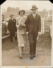 1931 Press Photo Millicent Hammond and Robert Stevens attend race at Far Hills picture