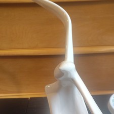 SEAGULL VINTAGE MCM MINIMALIST CERAMIC SCULPTURE FIGURE TALL WHITE W BLACK SHADE picture