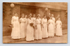 c1904-1918 RPPC Postcard Wedding Photo Women in Dresses Men in Suits picture