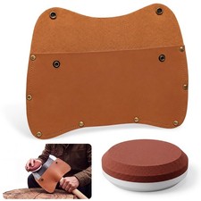 2 Pcs Leather Double Bit Axe Sheath with Sharpening Stone, 11
