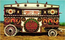 Vintage ASIA Tableau Circus Wagon Postcard - Circus World Museum Baraboo WI picture