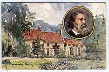 LORD ALFRED TENNYSON Tuck Homes of Literary Men Postcard 1910 SOMERSBY RECTORY picture