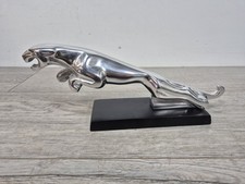 Stunning Jaguar Leaping Figure On Base Polished Aluminium 12