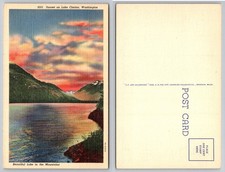 Sunset Lake Chelan Washington Mountain View Postcard picture