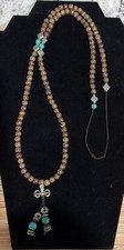 Genuine Star and Moon Bodhi Seed Tibetan Mala Necklace 108 Prayer Beads Vintage picture