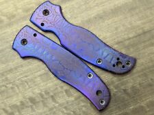 Flamed REPTILIAN engraved Titanium Scales for SHAMAN Spyderco picture
