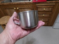 VINTAGE CARROLLTON MFG. COMPANY 1943 USMC STAINLESS STEEL CUP W/ POUR SPOUT picture