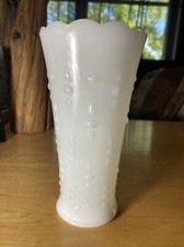 Vintage Milk glass Teardrop Vase. 7.25” Tall picture