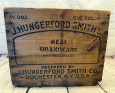 Vintage J. Hungerford Smith Smith's Wood Crate Real Orangeade Rochester NY USA picture