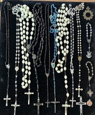 13 pc Vintage Lot Religious Rosary cross glow in the dark Italy Germany picture