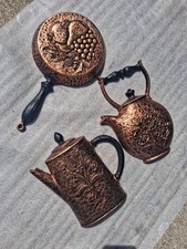 Vintage 1972 Homco Faux Hammered Copper Kitchen Wall Decor Plaques New picture