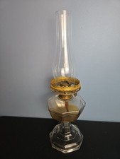Huge Antique Greek Key Octagon Pedestal Oil Kerosine Lamp 20