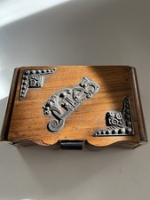 Very Small vintage wooden sewing box picture