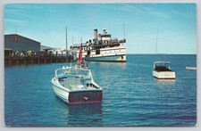 Steamer Nantucket At The Wharf Massachusetts MA 1950s Postcard picture