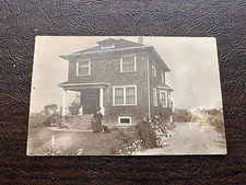 RPPC Sacramento California Woman Posing outside Large 2-Story House early 1900s picture