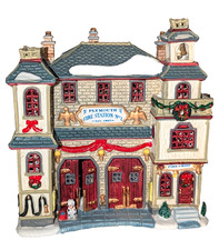 Vtg Lemax Plymouth Fire Station No. 2 Christmas Village Lighted Building #25657A picture