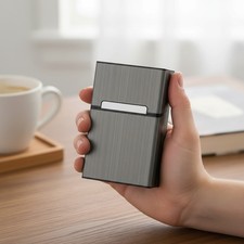 4 Pack Aluminum Cigarette Case Metal Cigarette Hard Box Holder for Men and Wo... picture
