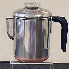 VTG Revere Ware Percolator Coffee Pot 1801 Copper Clad Stainless. Complete. picture