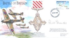 BB13 Battle of Britain No 501 Sqn Hurricane FDC signed WW2 BoB pilot BILL GREEN picture