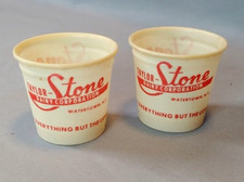 1960s Taylor Stone Dairy Watertown NY Mini Creamer Sample Dixie Cup Set 3/4 oz picture