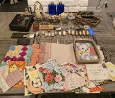 Estate Box Lot Vinatge Collectibles Smalls Junk Drawer greeting Cards and more picture