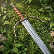 Hand Forged German Longsword with Twisted Wood Grip Display Replica picture