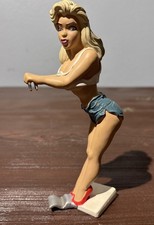 Vintage Ganz Bottoms Up Blonde Pinup Can Holder R Demars Retro Beverage Figurine picture