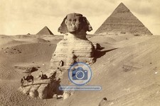 THE GREAT SPHINX AND THE PYRAMID OF KHAFRE GIZA EGYPT 1875 4X6 PHOTO picture