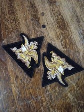 Anheuser-Busch A & Eagle Embroidered Collar Patch Pair Budweiser Beer picture