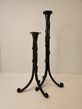 Pair of Metal Candleholders Leaves and Vines Candlesticks picture