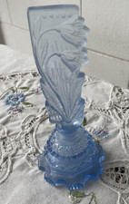 Vintage Czech Art Deco Blue Glass Perfume Bottle Beautiful Cut Glass Flowers 6