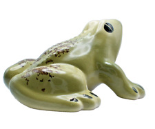 Green Frog Garden Figurine - Vintage Roseville Ohio Pottery picture