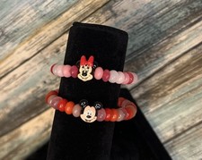 NEW Baublebar x Disney Mickey and Minnie Mouse Beaded Charm Bracelets Lot of 2 picture