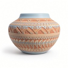 Navajo Etched Pottery Jar Signed E. Etsitty 3.75