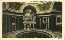 State Capitol Rotunda Madison Wisconsin ~ 1930s vintage postcard picture
