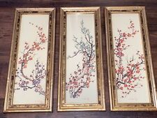 3 Vintage Turner Wall  Accessory Floral Prints MCM Wall Art Hand Colored USA 17” picture